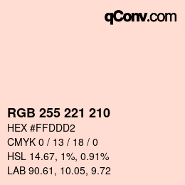 Color code: RGB 255 221 210 | qconv.com