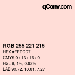 Color code: RGB 255 221 215 | qconv.com