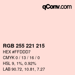 Color code: RGB 255 221 215 | qconv.com