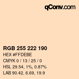 Code couleur: RGB 255 222 190 | qconv.com