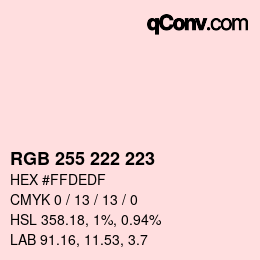 Color code: RGB 255 222 223 | qconv.com