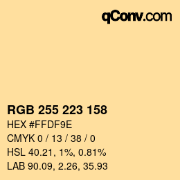 Color code: RGB 255 223 158 | qconv.com