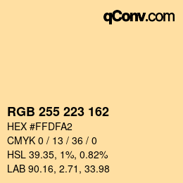 Color code: RGB 255 223 162 | qconv.com