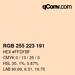 カラーコード: RGB 255 223 191 | qconv.com