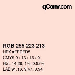 Code couleur: RGB 255 223 213 | qconv.com