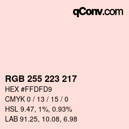 颜色代码: RGB 255 223 217 | qconv.com