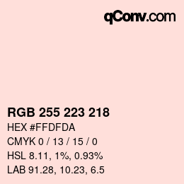 Farbcode: RGB 255 223 218 | qconv.com