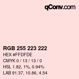 カラーコード: RGB 255 223 222 | qconv.com