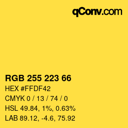 颜色代码: RGB 255 223 66 | qconv.com
