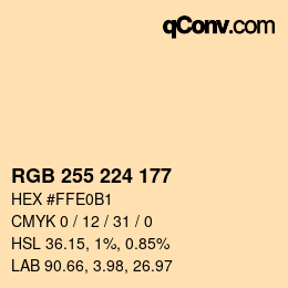 Color code: RGB 255 224 177 | qconv.com