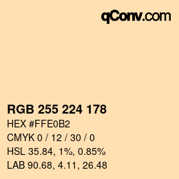 颜色代码: RGB 255 224 178 | qconv.com