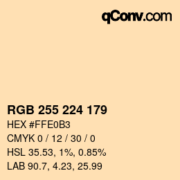 Color code: RGB 255 224 179 | qconv.com