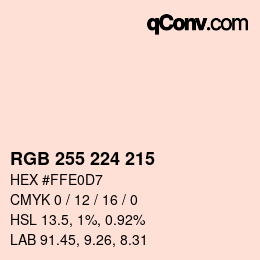 Color code: RGB 255 224 215 | qconv.com
