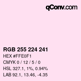 Color code: RGB 255 224 241 | qconv.com