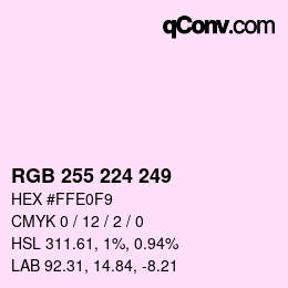 Color code: RGB 255 224 249 | qconv.com