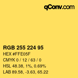 カラーコード: RGB 255 224 95 | qconv.com