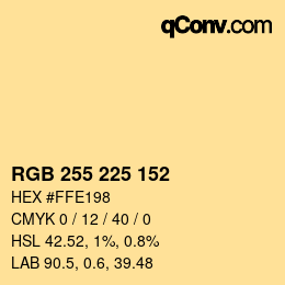Color code: RGB 255 225 152 | qconv.com