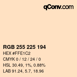 Código de color: RGB 255 225 194 | qconv.com