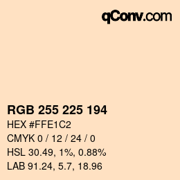 颜色代码: RGB 255 225 194 | qconv.com
