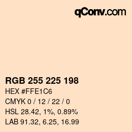 Color code: RGB 255 225 198 | qconv.com