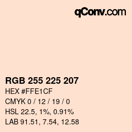 Color code: RGB 255 225 207 | qconv.com