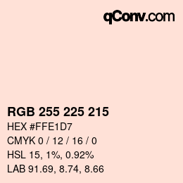 Color code: RGB 255 225 215 | qconv.com