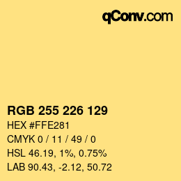 Color code: RGB 255 226 129 | qconv.com