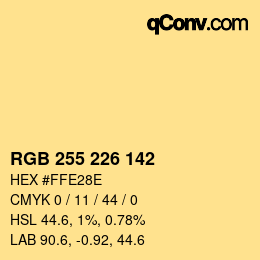 Color code: RGB 255 226 142 | qconv.com