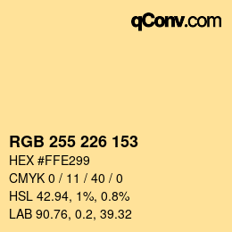 Color code: RGB 255 226 153 | qconv.com