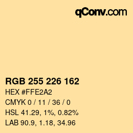 Color code: RGB 255 226 162 | qconv.com