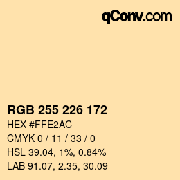 Color code: RGB 255 226 172 | qconv.com