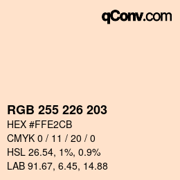 Color code: RGB 255 226 203 | qconv.com
