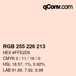 Color code: RGB 255 226 213 | qconv.com