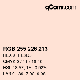 カラーコード: RGB 255 226 213 | qconv.com
