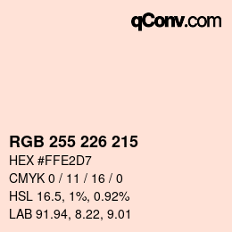 Color code: RGB 255 226 215 | qconv.com