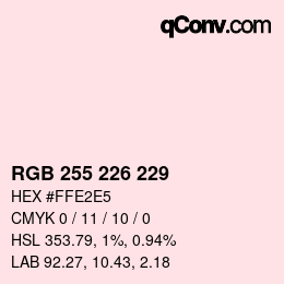 颜色代码: RGB 255 226 229 | qconv.com