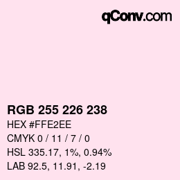 Color code: RGB 255 226 238 | qconv.com