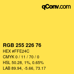 Color code: RGB 255 226 76 | qconv.com