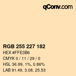 カラーコード: RGB 255 227 182 | qconv.com