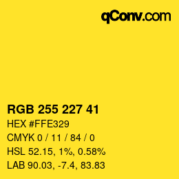 Color code: RGB 255 227 41 | qconv.com