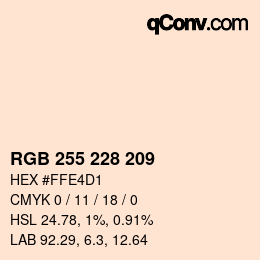 Color code: RGB 255 228 209 | qconv.com