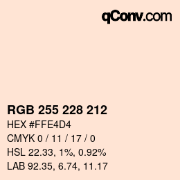 Farbcode: RGB 255 228 212 | qconv.com