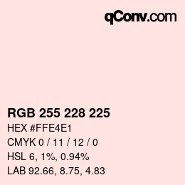 カラーコード: RGB 255 228 225 | qconv.com