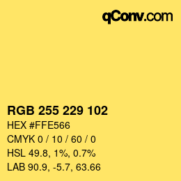 Color code: RGB 255 229 102 | qconv.com