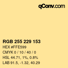 Color code: RGB 255 229 153 | qconv.com