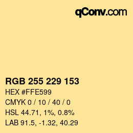 颜色代码: RGB 255 229 153 | qconv.com