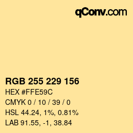 Color code: RGB 255 229 156 | qconv.com