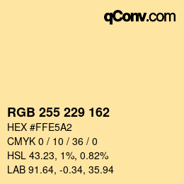 Color code: RGB 255 229 162 | qconv.com