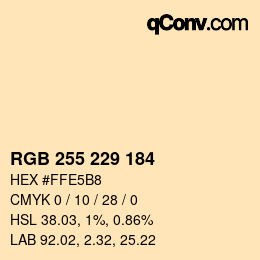 カラーコード: RGB 255 229 184 | qconv.com