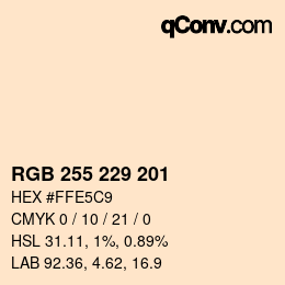 Color code: RGB 255 229 201 | qconv.com
